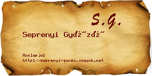 Seprenyi Győző névjegykártya